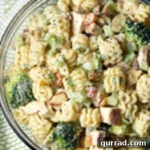 Seasoned chicken, broccoli, golden raisins, celery, and a wonderful creamy dressing come together to make this awesome Chicken Broccoli Pasta Salad. A total crowd pleaser, perfect for summer gatherings or all year long!