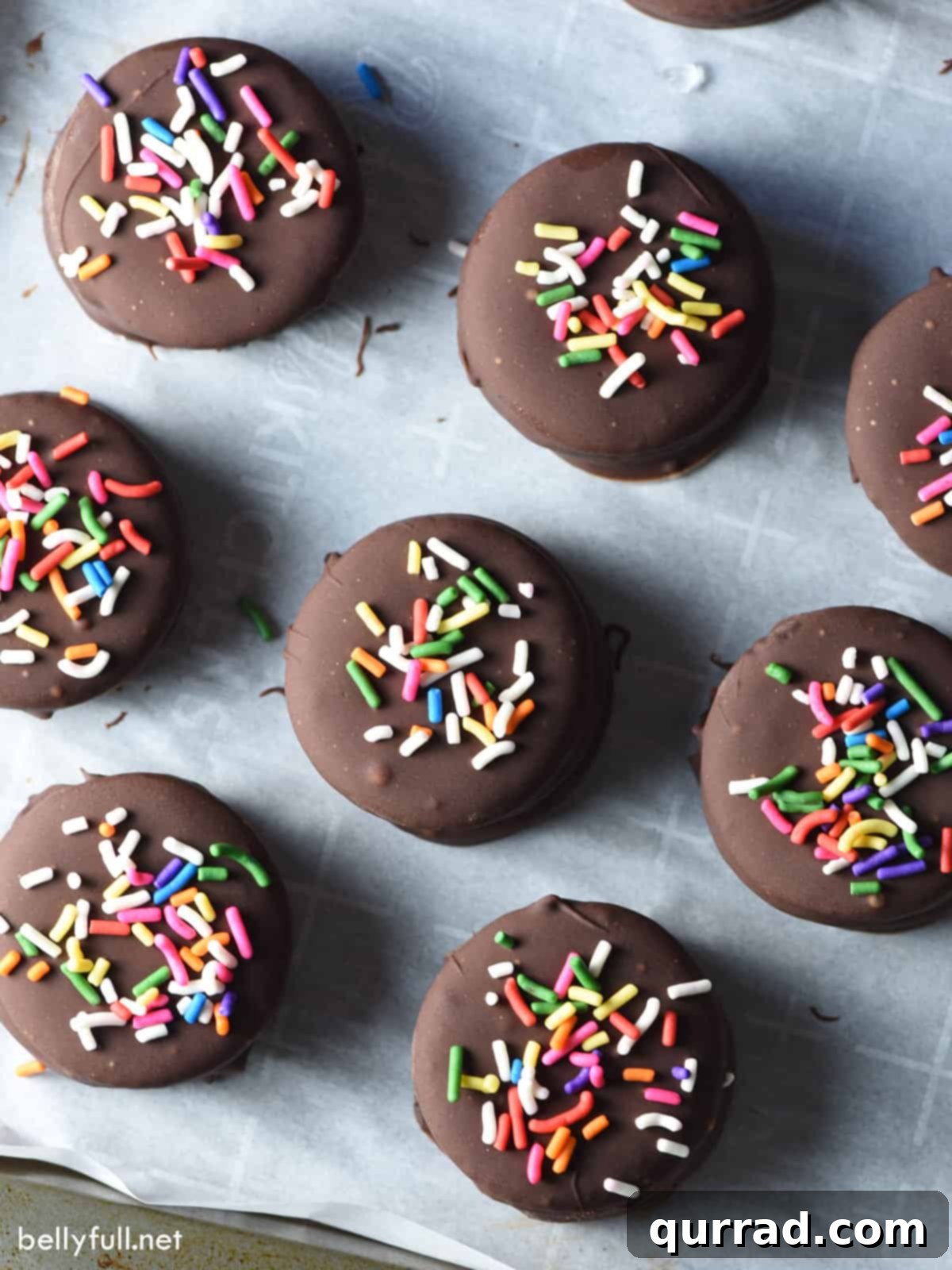 overhead chocolate covered crackers with sprinkles