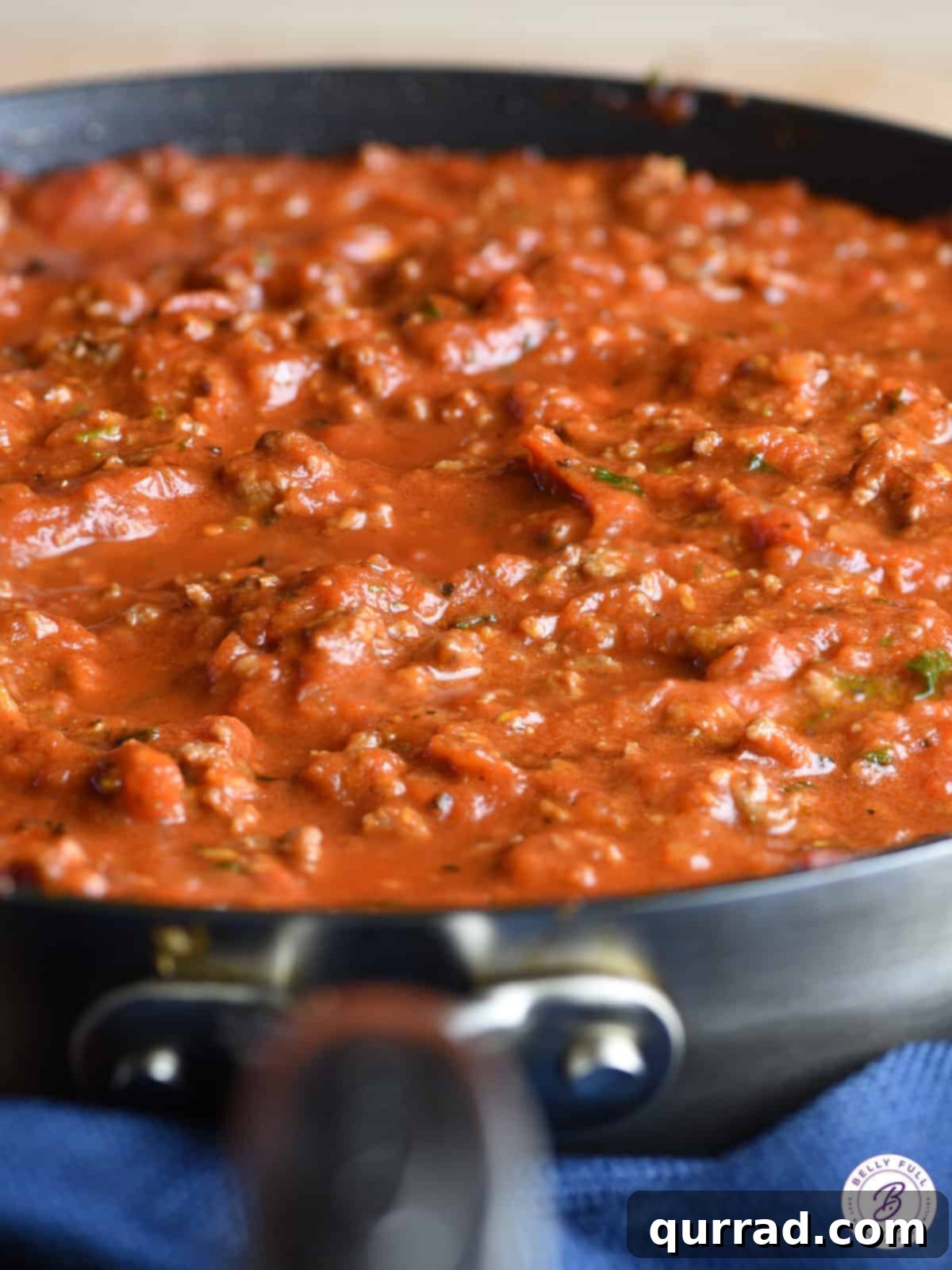 pan full of pasta sauce