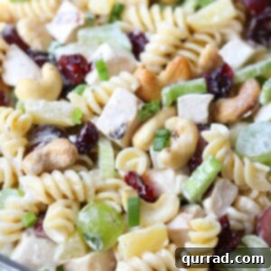 A smaller image of the Cashew Chicken Pasta Salad for the recipe card.