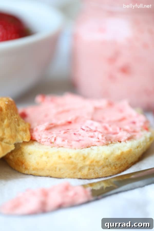 Whipped Strawberry Bliss 4 Strawberry Honey Butter spread on toast
