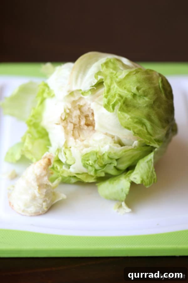 Smart Kitchen Secrets 7 Remove the entire core of a lettuce head easily by slamming it stem-side down on the counter.