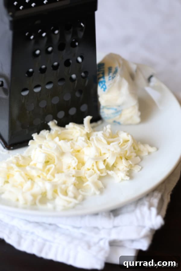 Smart Kitchen Secrets 9 Quickly soften hard butter for baking by grating it, an instant solution for forgotten ingredients.