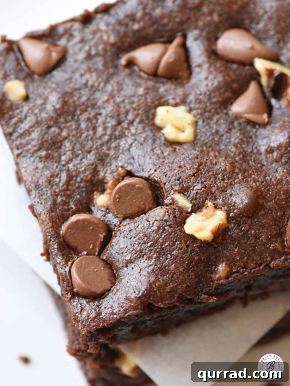 Irresistibly Fudgy Brownies 4 overhead stacked cut brownies