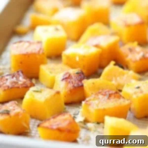 Golden Roasted Butternut Harvest 2 Roasted butternut squash on a baking sheet, ready to be served