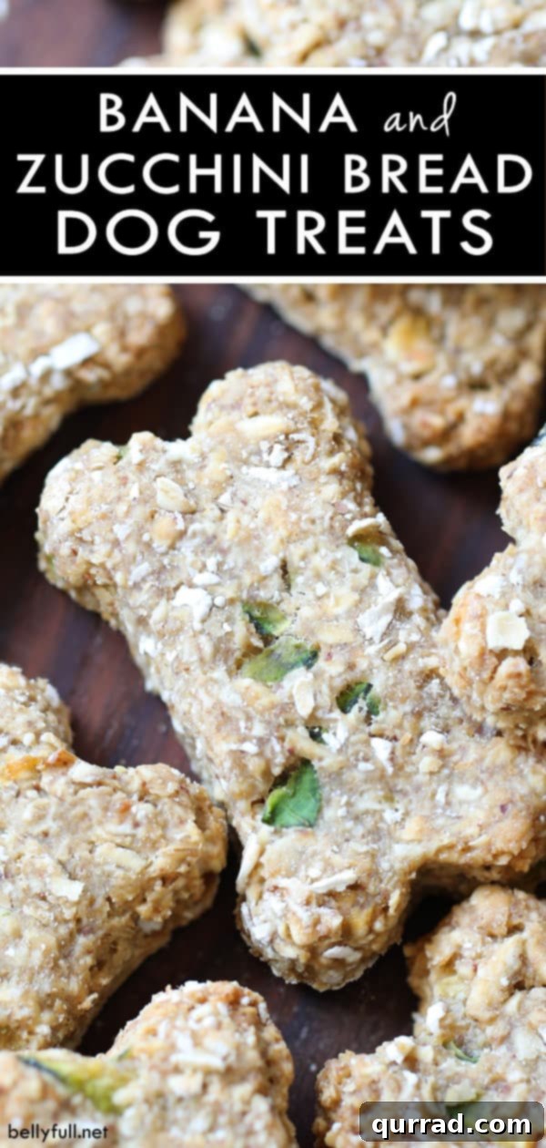 Pin graphic for easy Homemade Banana Zucchini Bread Dog Treats