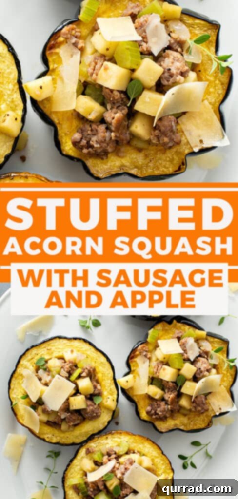 Autumn Sausage Stuffed Squash Boats 7 pin for sausage stuffed acorn squash recipe