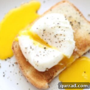Perfectly poached egg, ready for a delicious meal