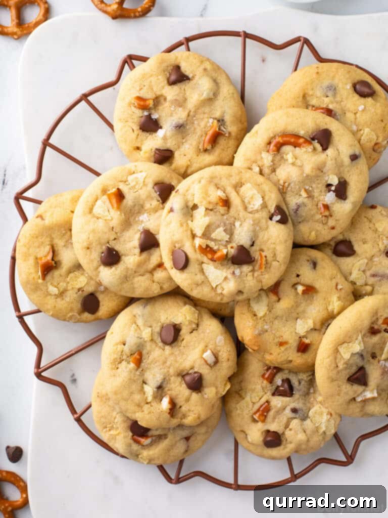 Kitchen sink cookies on a platter. 