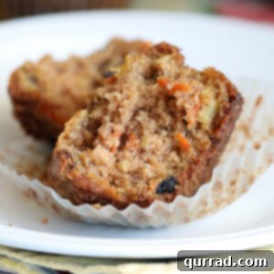 morning glory muffin slit in half on paper muffin liner