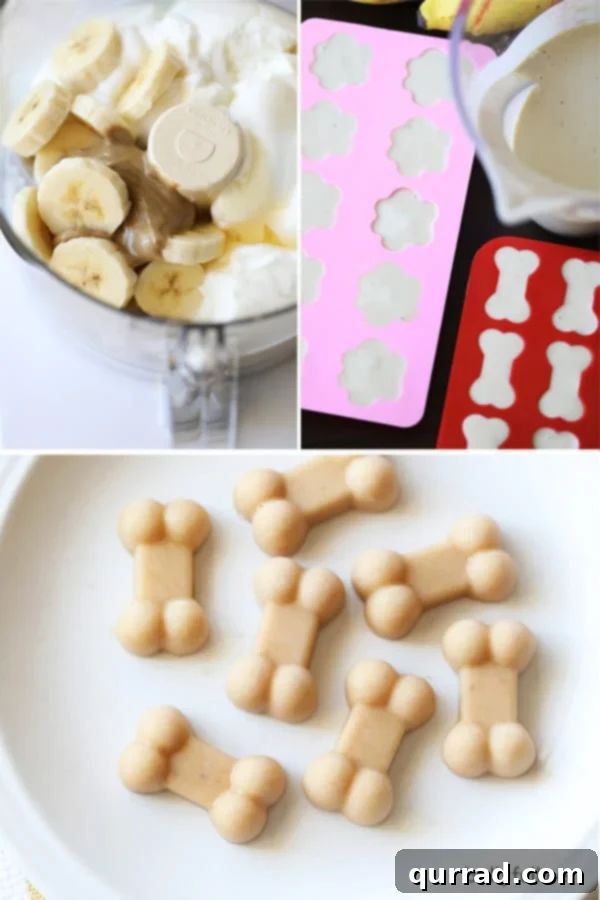 process pictures for banana yogurt dog treats