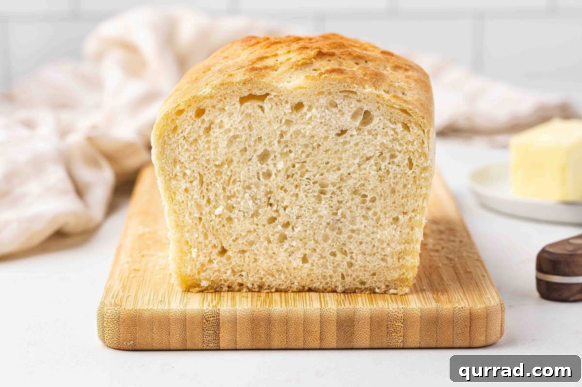 Foolproof Homemade Sandwich Bread 11 front view of cut loaf sandwich bread