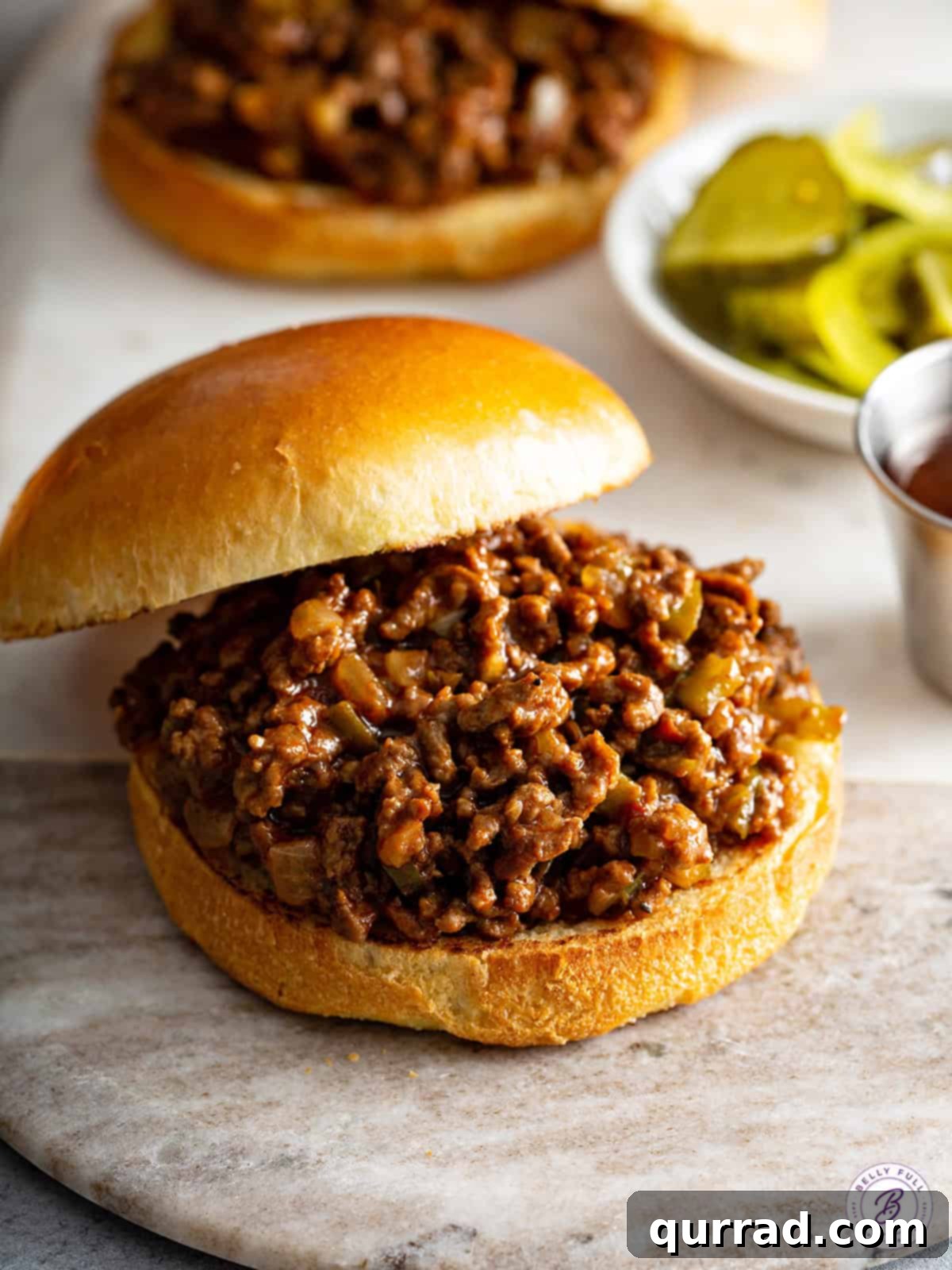 Quick and Craveable Sloppy Joes 5 Another close-up of delicious homemade sloppy joes, emphasizing the rich texture and appealing presentation.