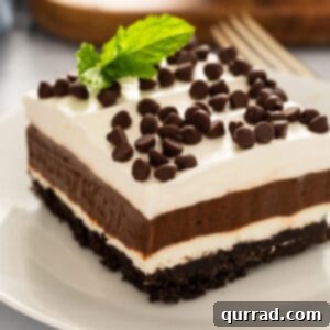 big square piece of Oreo Lush on plate