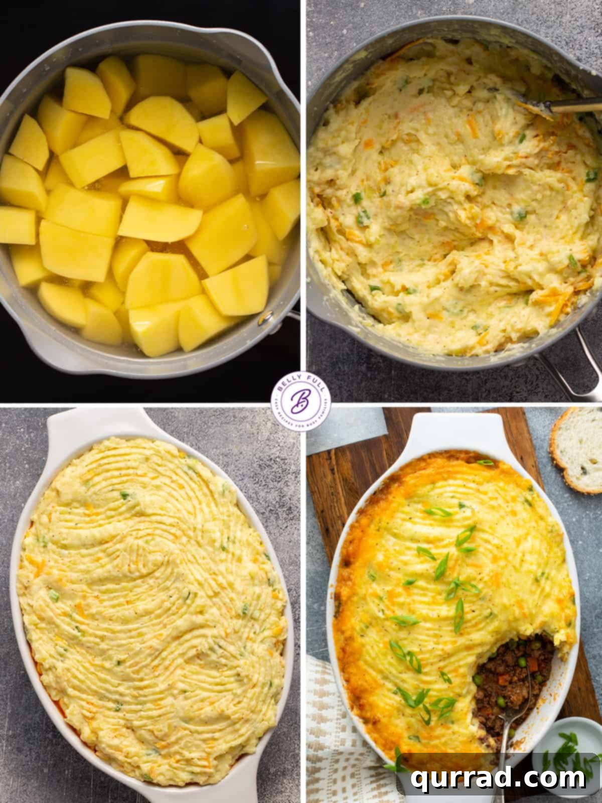 Rustic Lamb and Potato Bake 5 4 steps how to make potatoes for shepherd's pie