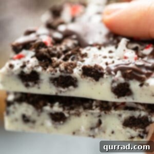 Arctic Mint Oreo Brittle 6 close up of Oreo Bark piece cut in half
