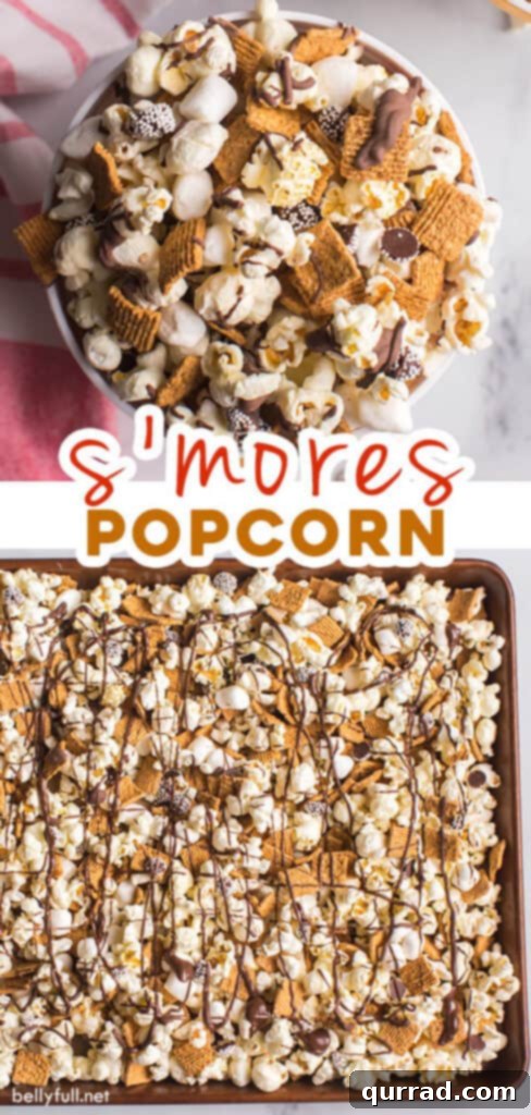 pin for s'mores popcorn recipe