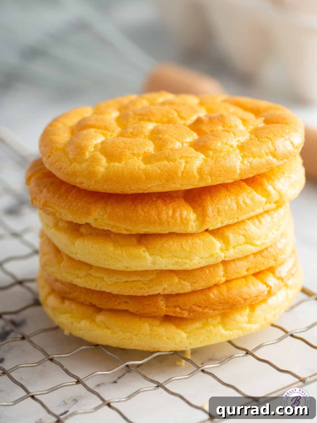 Pillowy Cloud Delights 2 stack of 6 round pieces of cloud bread