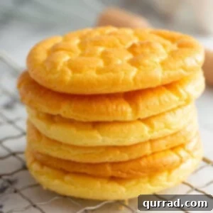 stack of 6 round pieces of cloud bread
