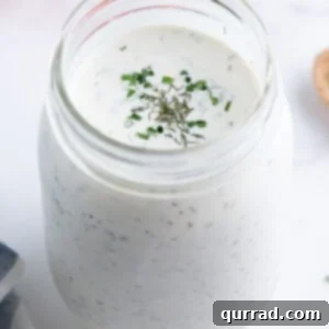 homemade ranch dressing in a jar