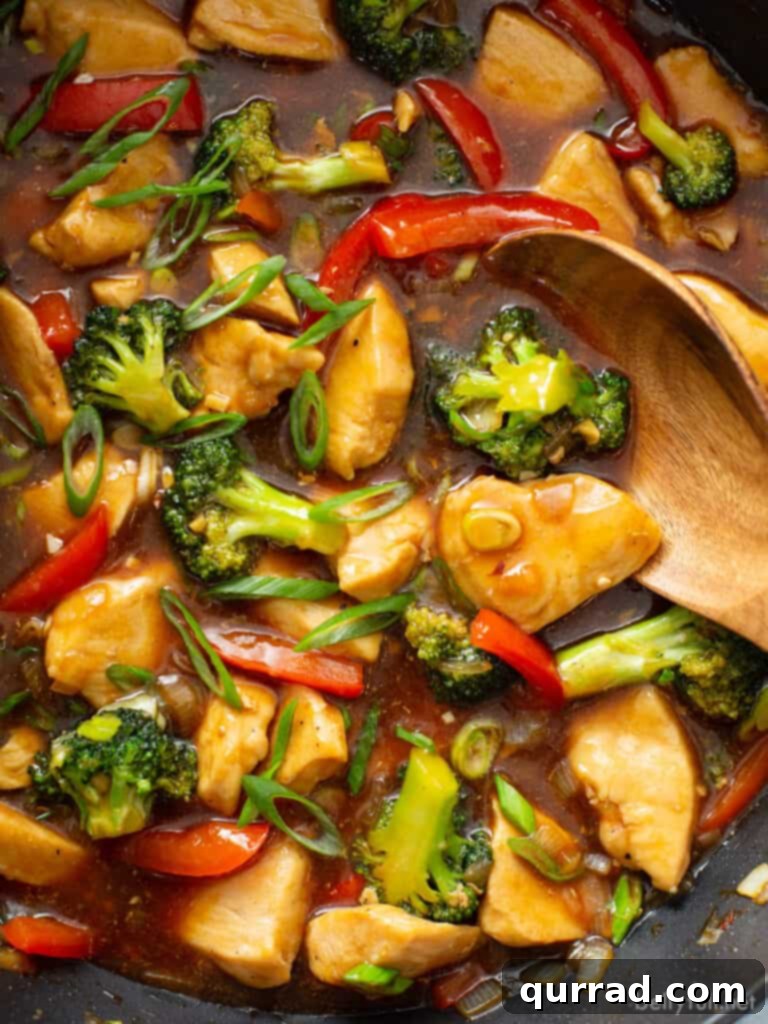 Quick Chicken Stir-Fry 5 close up chicken stir fry in pan