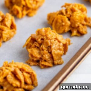 cornflake cookies on parchment paper