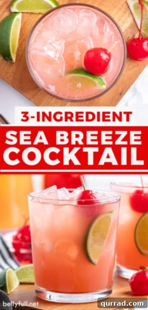 Crimson Tide Refresher 6 Pin image for Sea Breeze Cocktail recipe: a refreshing drink perfect for summer.