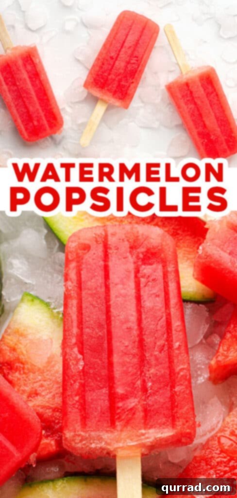 Refreshing Watermelon Ice Pops 7 Pin this easy watermelon popsicle recipe for a refreshing summer treat later! A visually appealing image for Pinterest saves.