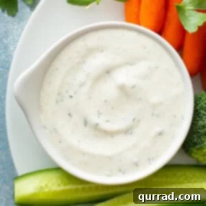 overhead ranch dip in white dish