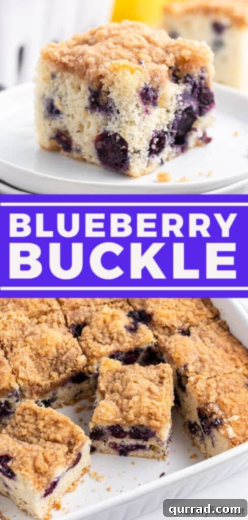 pin for Blueberry Buckle Cake Recipe