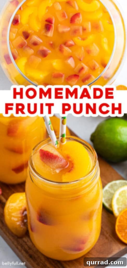Sunburst Fruit Medley 6 Promotional image for pinning the Homemade Fruit Punch Recipe on Pinterest.