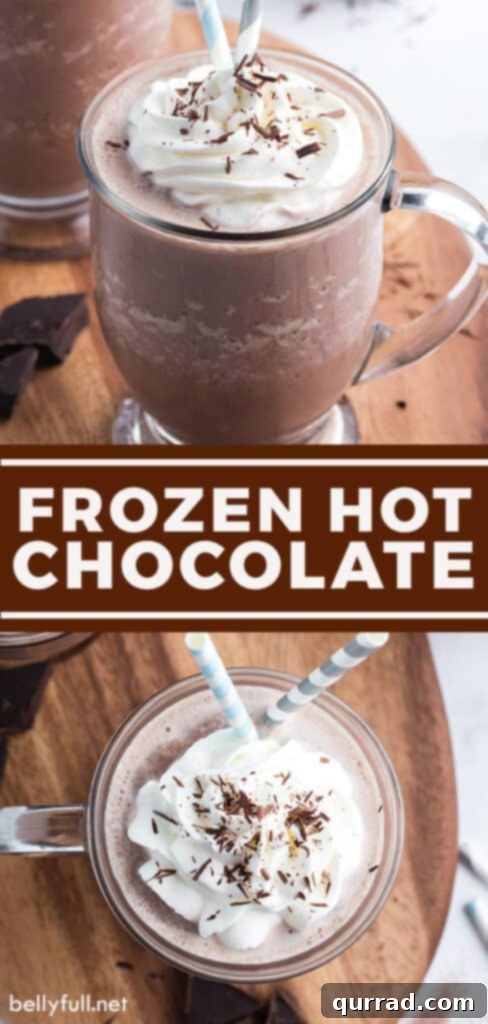 pin for frozen hot chocolate recipe