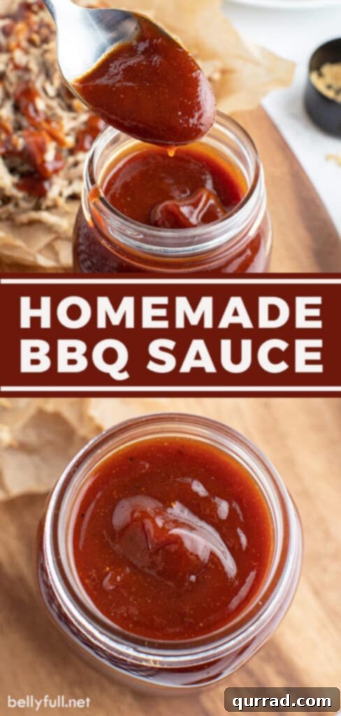 Grill Master's Secret BBQ Sauce 5 A tall, vibrant image of a jar of homemade BBQ sauce, with ingredients scattered around, perfect for Pinterest pinning and sharing.
