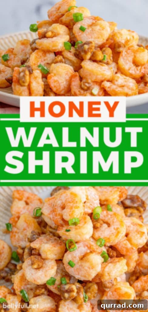 Crispy Honey Walnut Shrimp 7 A two-picture Pinterest pin featuring the honey walnut shrimp recipe, showcasing the final dish.
