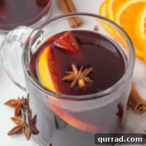 A glass of mulled wine, ready to be enjoyed