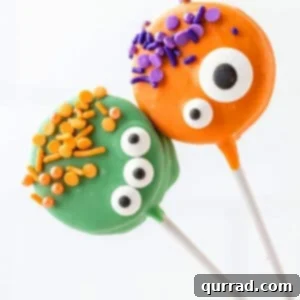 Two Halloween Oreo monster pops