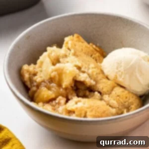 Sweet Cinnamon Apple Cobbler 6 A bowl of easy apple cobbler