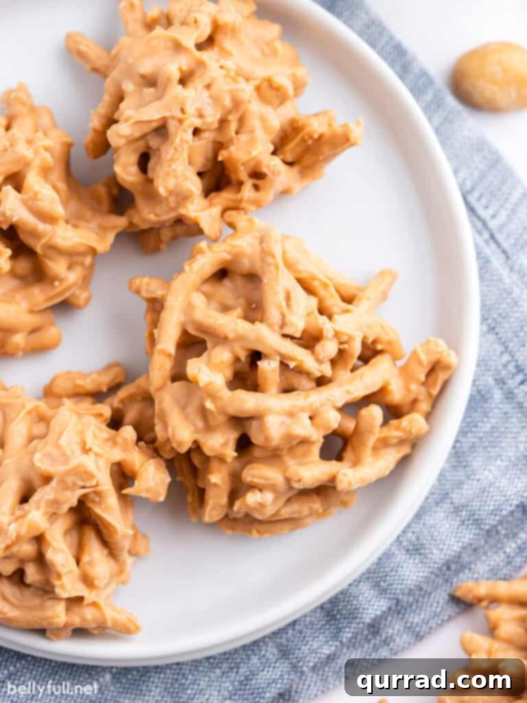 close up chow mein noodle cookies on plate