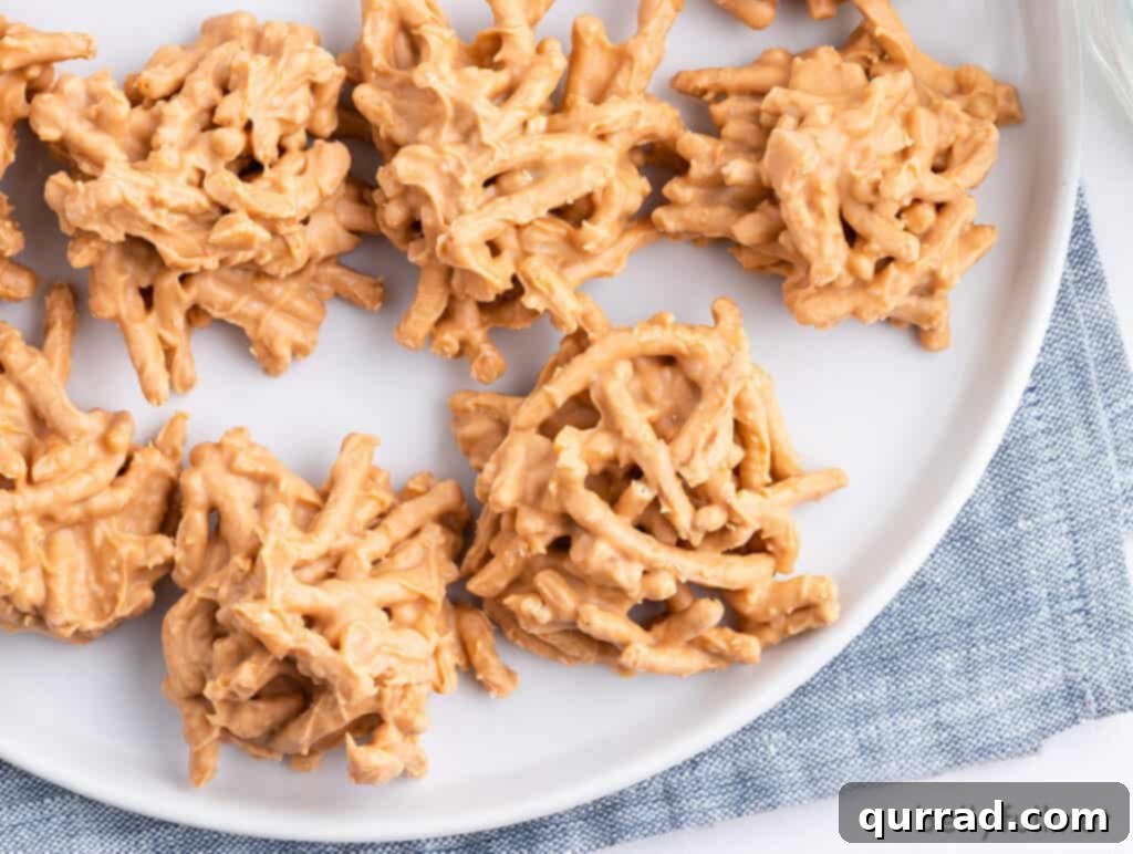 haystack cookies on a white plate