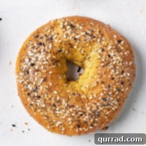 overhead close up of everything bagel