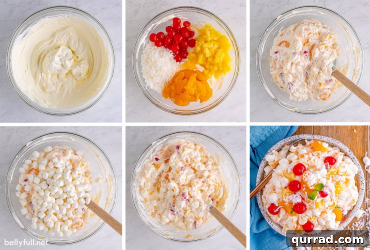 Heavenly Ambrosia Delight 4 Ambrosia salad step-by-step photos