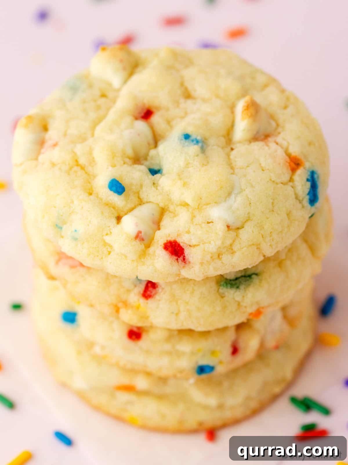 Festive Cake Batter Delights 5 stack of 4 Funfetti Cookies