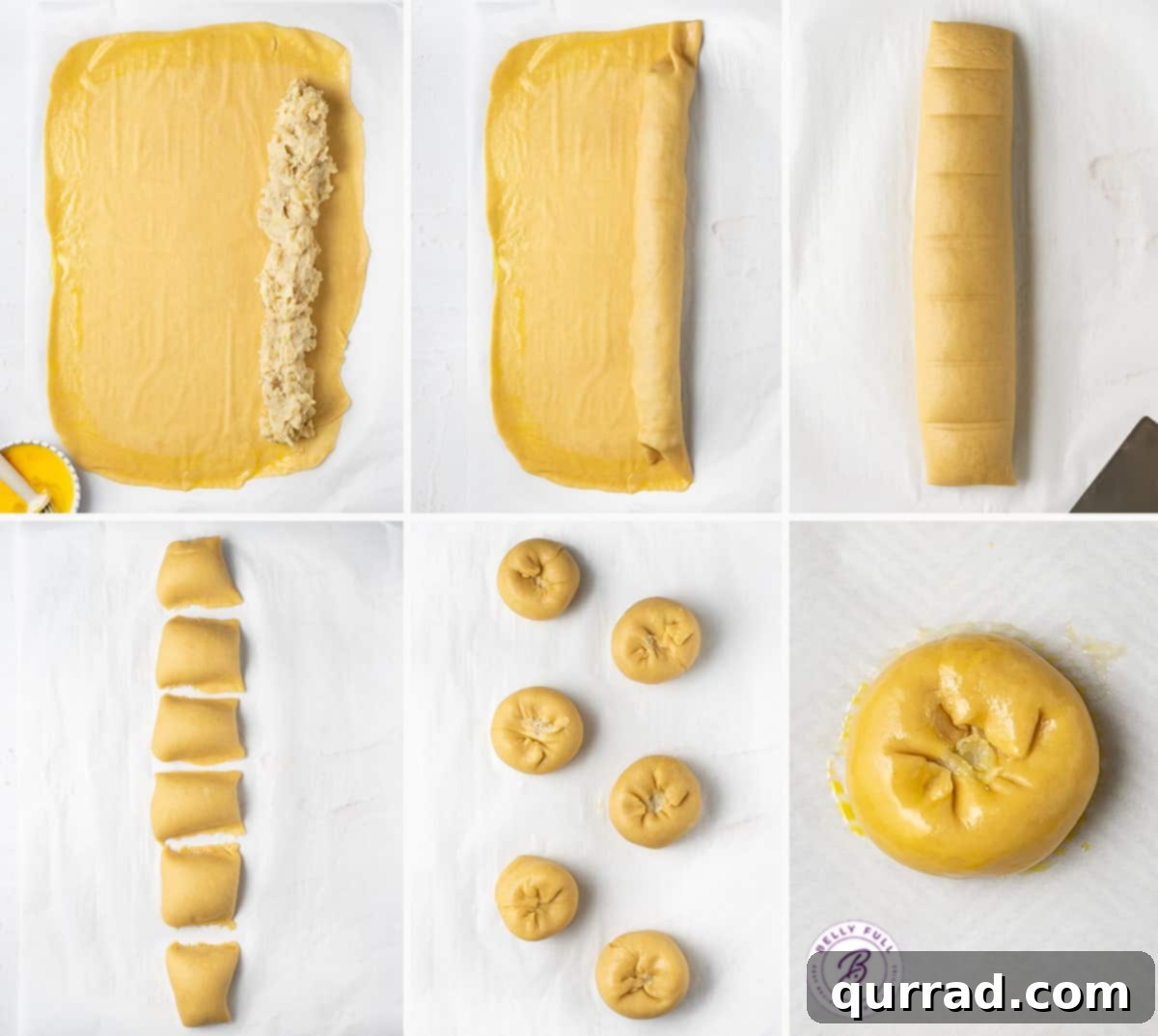 Flaky Potato Pastry 7 step by step photos how to assemble potato knish