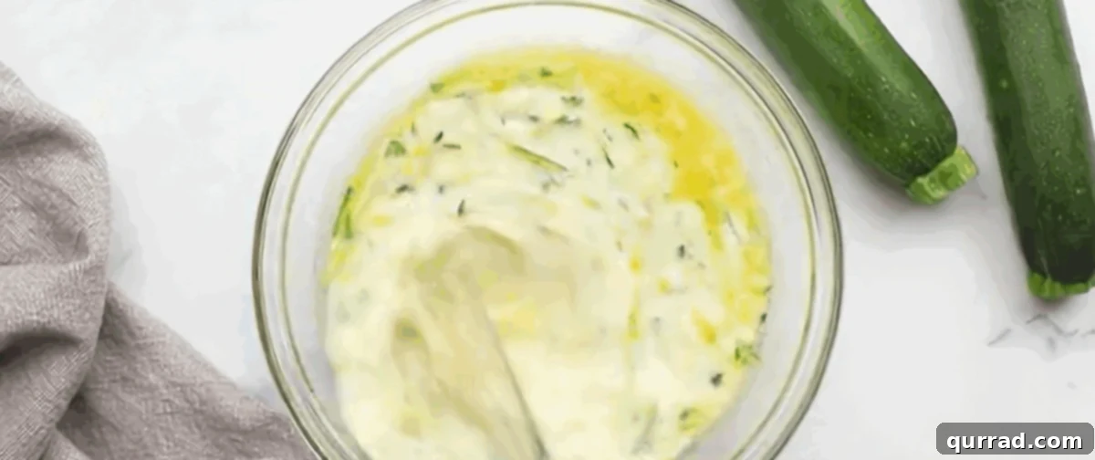 Combining wet ingredients. 