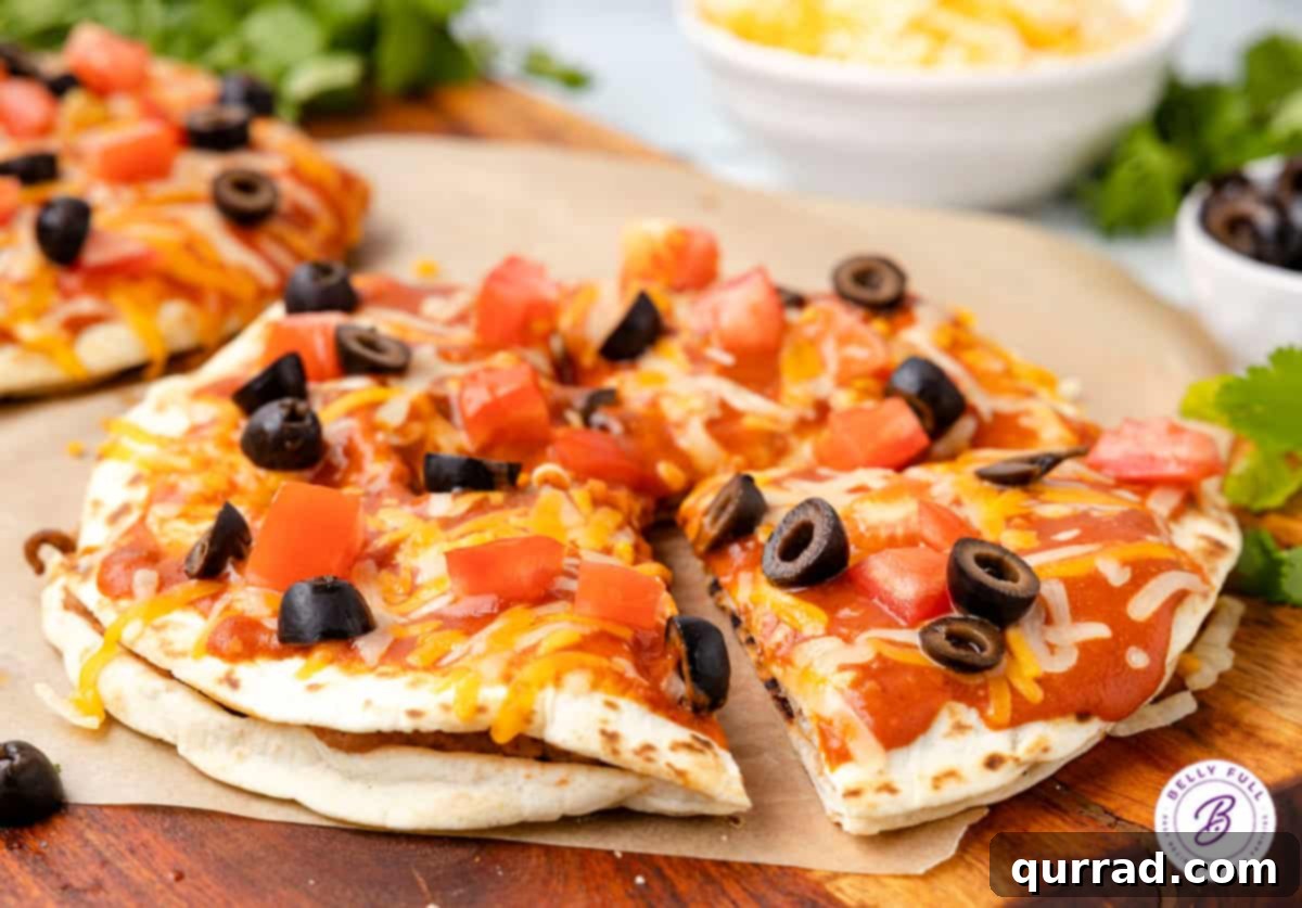 Angled view of a Mexican pizza Taco Bell copycat