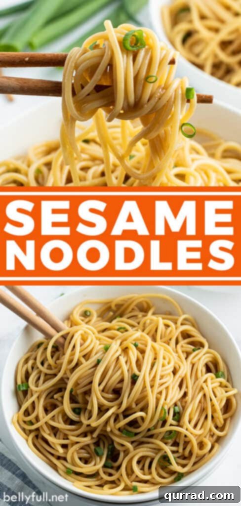 Simply Delicious Sesame Noodles 6 pinterest pin for easy sesame noodles recipe