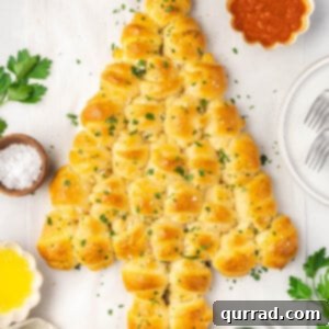 Christmas Tree Pastry Delight 2 Overhead view of a crescent roll christmas tree