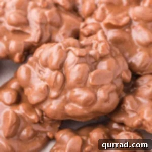 Effortless Slow Cooker Candies 2 Close-up of chocolate peanut clusters
