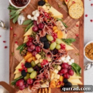 Christmas charcuterie board on a cutting board