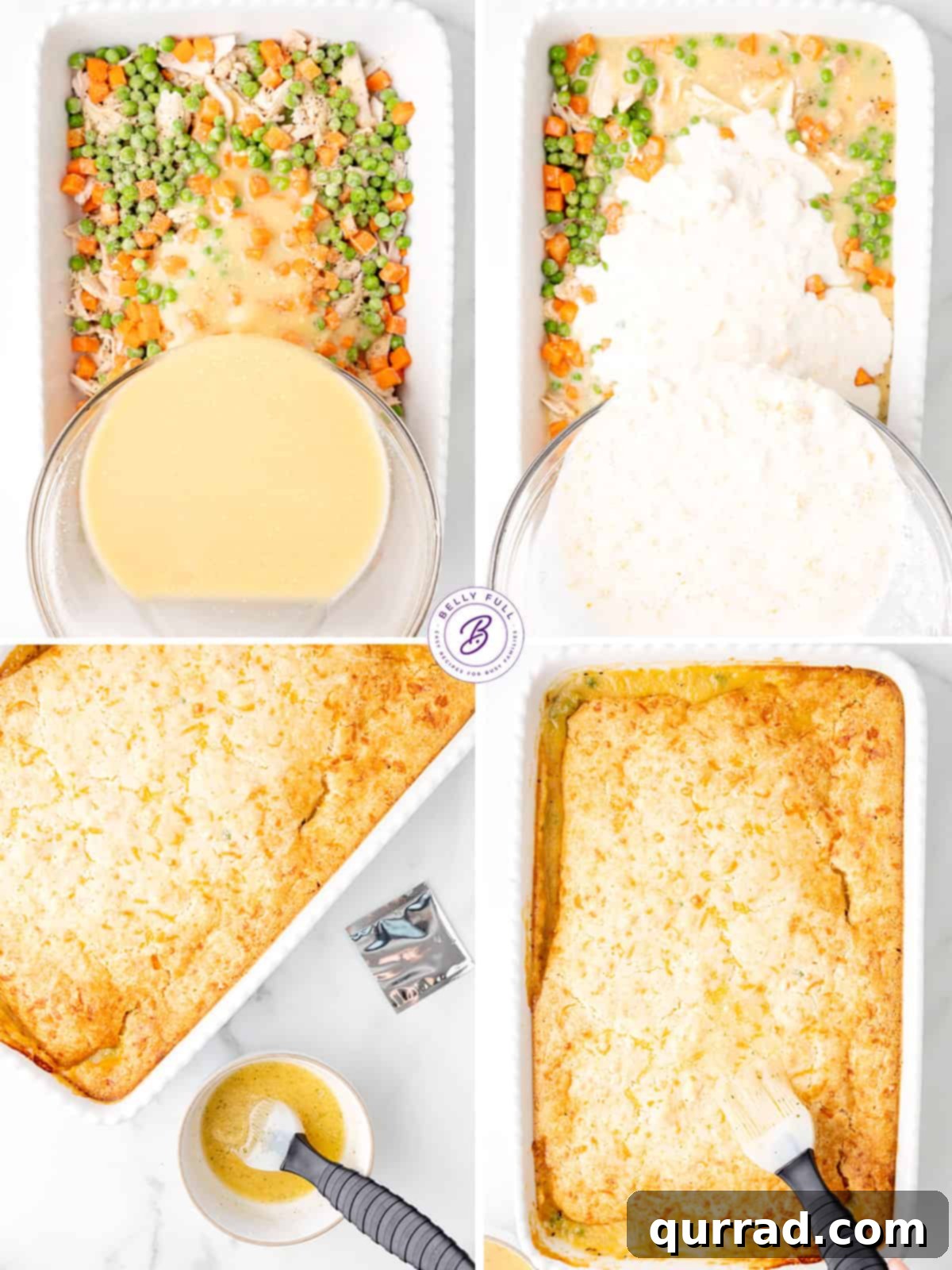 Chicken & Biscuit Pot Pie 5 4 image collage how to make chicken pot pie cobbler